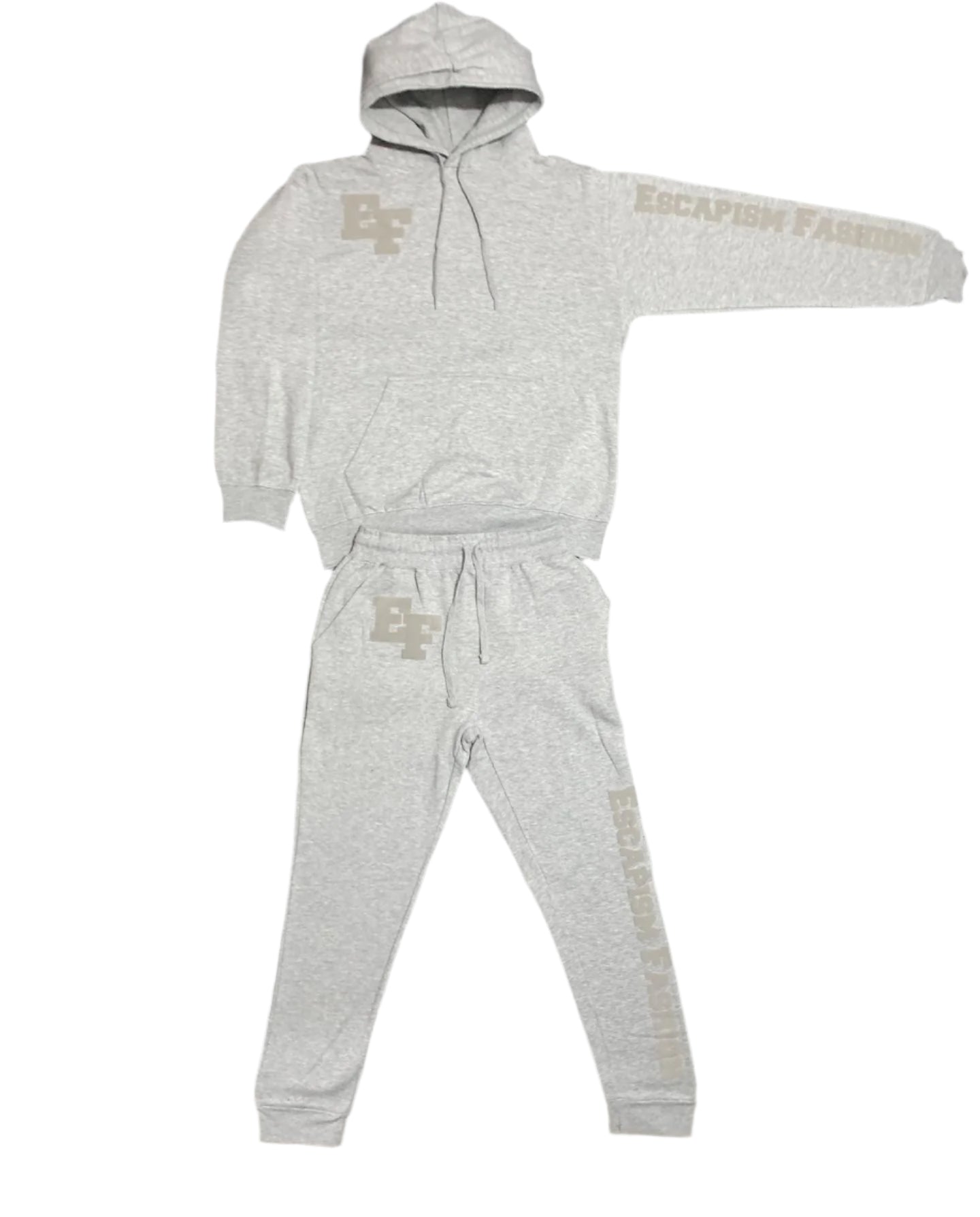 *PRE-ORDER* Gray EF" Puff Print Sweatsuit
