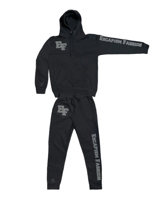 *PRE-ORDER* Black EF" Puff Print Sweatsuit