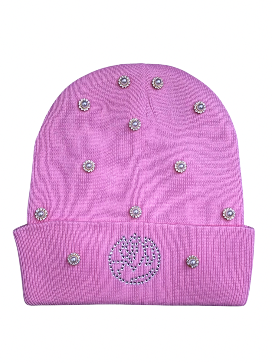 Pink Escapism Rhinestone Beanie