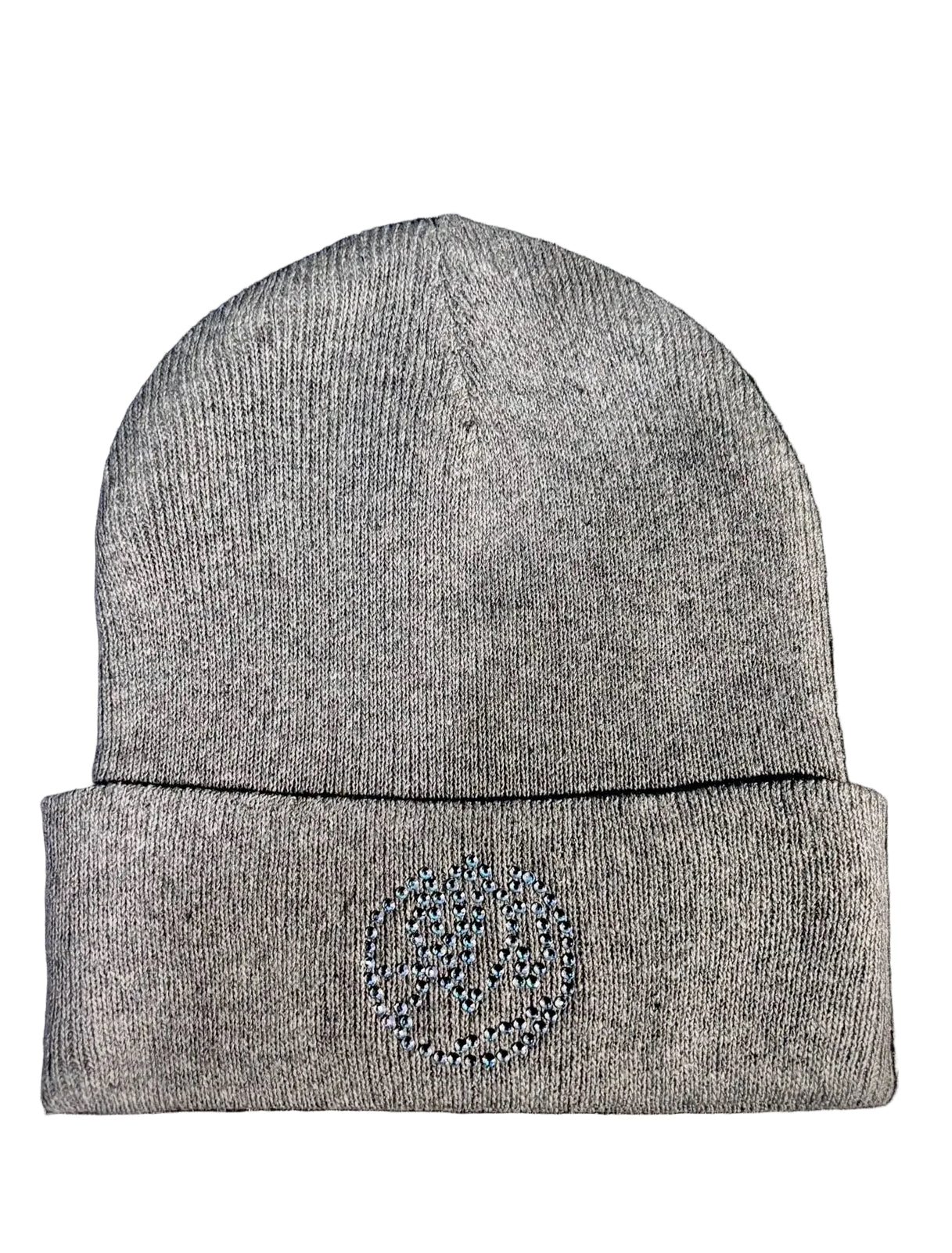 Grey Rhinestone Escapism Logo Beanies
