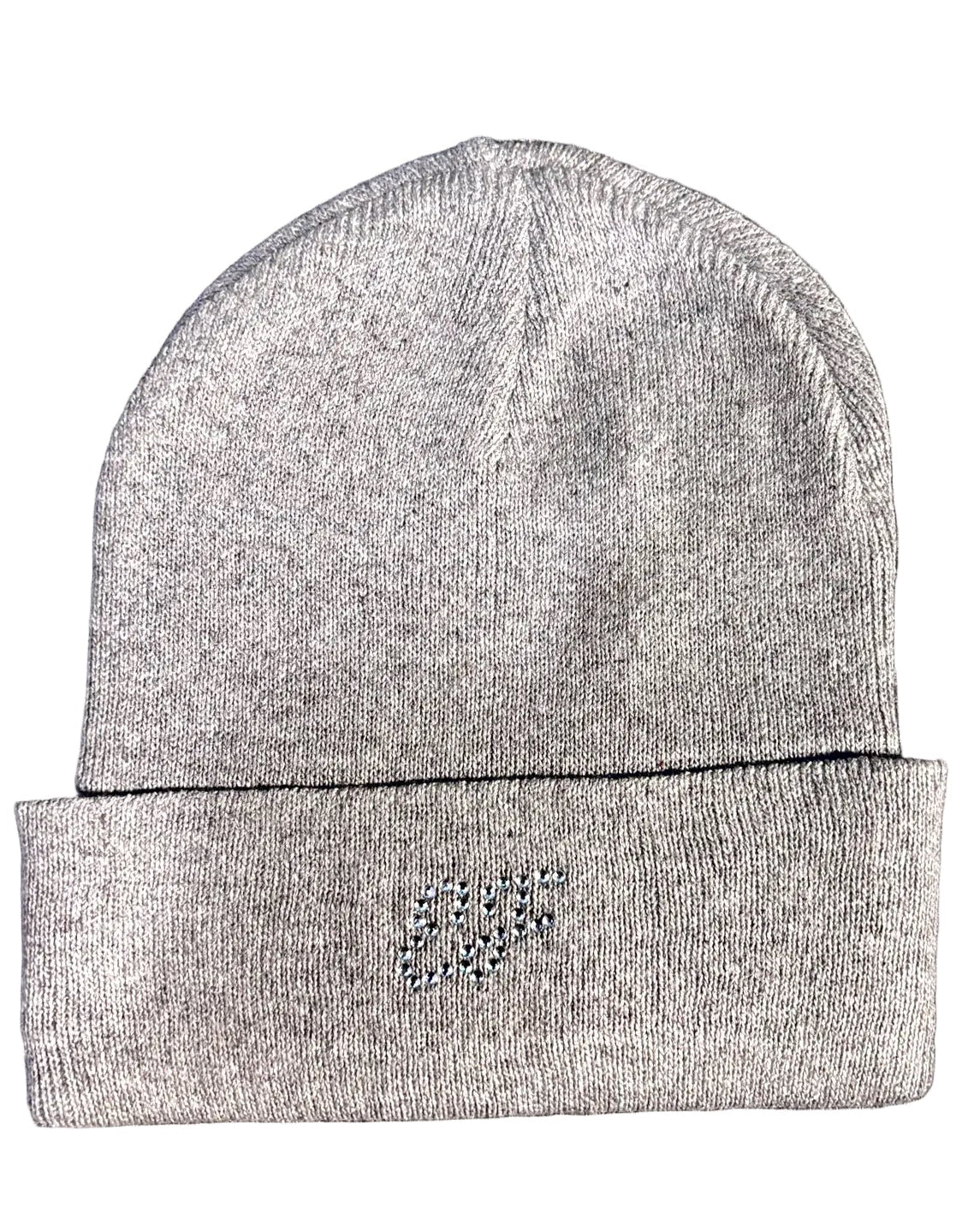 Grey Rhinestone Escapism Logo Beanies