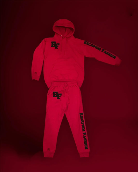 *PRE-ORDER* Red EF" Puff Print Sweatsuit