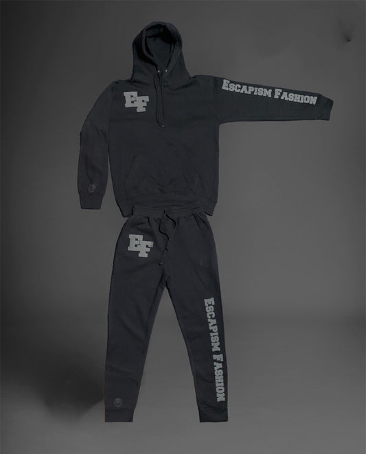 *PRE-ORDER* Black EF" Puff Print Sweatsuit